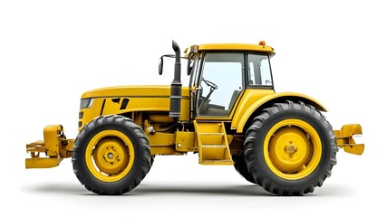 Yellow agricultural tractor