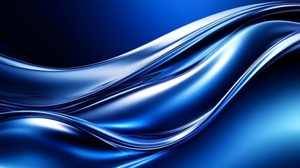 Fototapeta premium Blue Background 3D Glass Curves Gradient Minimalist Design Abstract Shapes Speed Technology High Details Quality