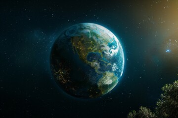 planet in the sky with clouds, terraforming project transforming barren planet into habitable one