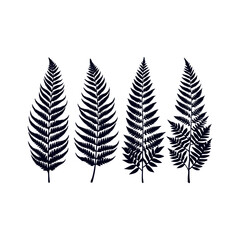 Naklejka premium leaves silhouettes Clip art isolated vector illustration on white background