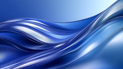 Blue Background 3D Glass Curves Gradient Minimalist Design Abstract Shapes Speed Technology High Details Quality