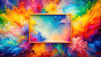 Vibrant and eye-catching abstract painting poster , abstract, unique, colorful, modern, artistic