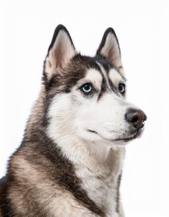 Obraz premium シベリアン・ハスキーのポートレート（Siberian Husky portrait on white background） 