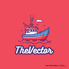 Obraz premium Sailing ship vector, logo, character, cartoon, illustration, eps10