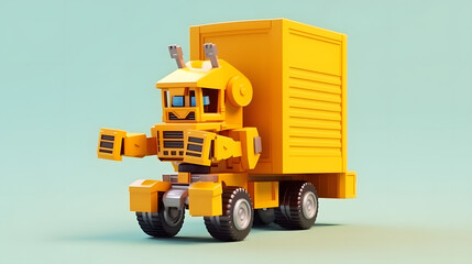 Box Truck robot toy 3d