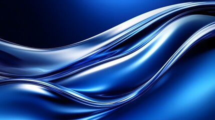 Blue Background 3D Glass Curves Gradient Minimalist Design Abstract Shapes Speed Technology High Details Quality