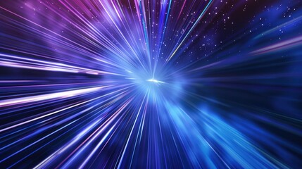 Obraz premium Hyperspace Travel - A Burst of Light and Color