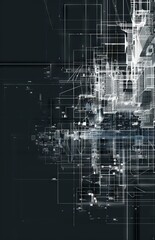 Futuristic Wireframe Cityscape