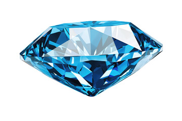 blue gem or stone isolated on white.