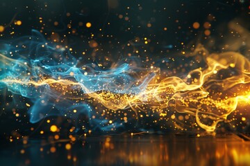 Electrical sparks Blue and yellow sparks jumping between electrodes