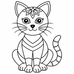 Cat mandalas Coloring page | Animals Mandala Coloring page for kids and Adults