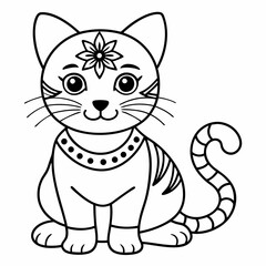 Cat mandalas Coloring page | Animals Mandala Coloring page for kids and Adults