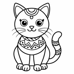 Obraz premium Cat mandalas Coloring page | Animals Mandala Coloring page for kids and Adults