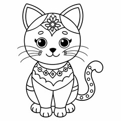 Cat mandalas Coloring page | Animals Mandala Coloring page for kids and Adults