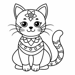 Cat mandalas Coloring page | Animals Mandala Coloring page for kids and Adults