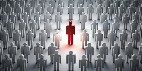 Fototapeta premium A person standing out from a crowd of people