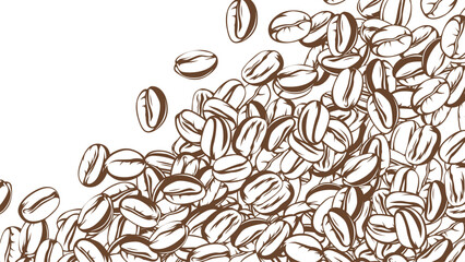 coffee background. Coffee beans in frames, border. Coffee beans background. Coffee Beans Illustration for packaging.