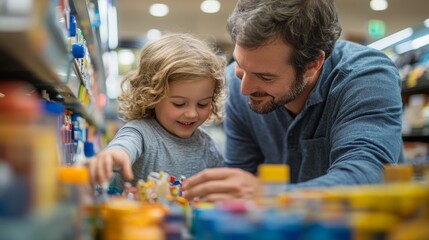 Fototapeta premium Father and Daughter Shopping
