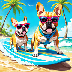 dog on the beach  generative ia	