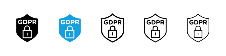 GDPR shield icon in black and blue colors