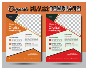 Corporate Book Cover Design Template in A4. Can be adapt to Brochure,Corporate Presentation, Portfolio, Flyer, infographic, layout modern with blue color size