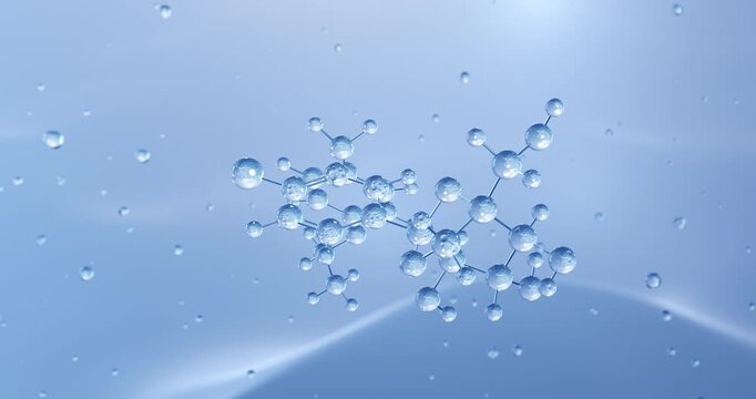 Ertugliflozin rotating molecular structure, 3d model of molecule, steglatro, looped video