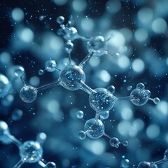 Abstract Molecular Science Background in Blue Tones