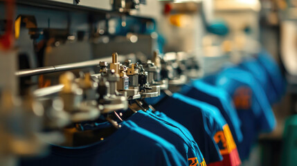 Obraz premium High-Resolution Close-Up of T-Shirt Printing Process