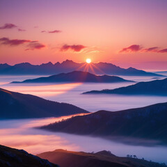 sunset in the mountains