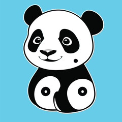 Fototapeta premium Vectorize Panda as a frame for Hanging.