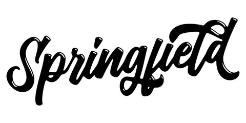 Springfield city name written in street art-style liquid brush script lettering