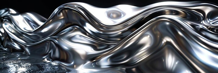Abstract Silver Ocean Wave Photography