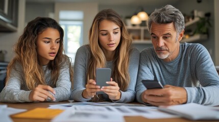 Obraz premium Family Discussing Finances