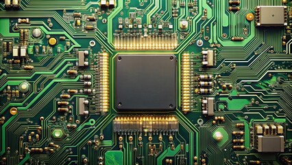 Circuit board background with electronic components, technology, motherboard, digital, computer, hardware