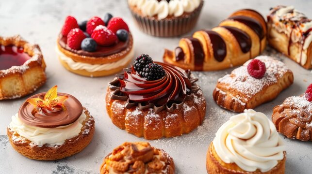 Collection of French pastries