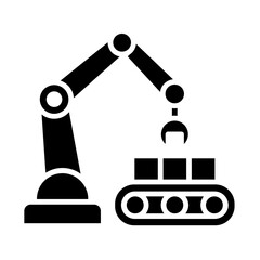 Assembly Robot glyph icon