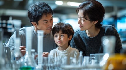 Family Exploring Science Lab