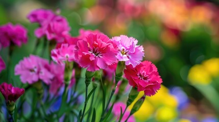 Fototapeta premium Colorful Dianthus flower in a garden