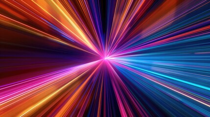 Obraz premium Colorful abstract light speed background with long exposure lines, vibrant motion effect