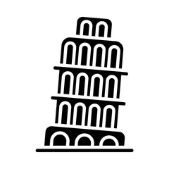 Leaning Tower of Pisa glyph icon