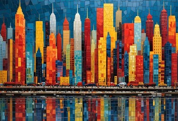 Obraz premium skyline full color illustration