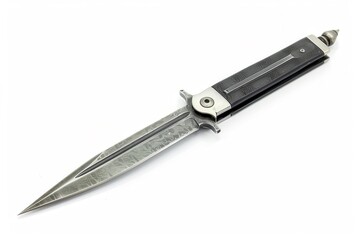 Obraz premium Switchblade Knife: Weapon Illustration of Dagger Blade Opened for Slicing Action