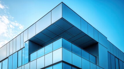 Modern Building&rsquo;s Angular Corner with Light and Shadow