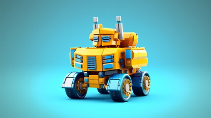 Fototapeta premium Estate Car robot toy 3d