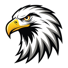 Fototapeta premium Angry Eagle Head Mascot Logo Vector Art Illustration. Generative AI