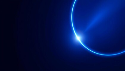 Obraz premium Abstract lines of shiny circle on dark blue background. Bright, modern blue lines. Futuristic technology concept. Suitable for post, technology, design, and background created with generative ai