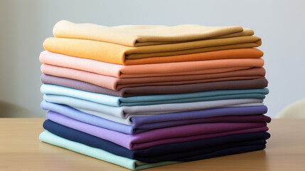 generated illustration stack of colorful microfiber cloth