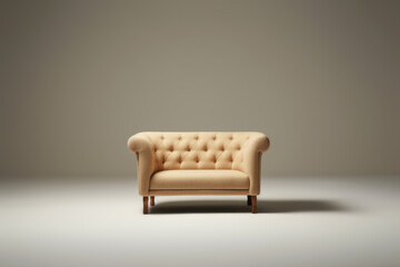 Fototapeta premium generated illustration of minimalist small couch against color background with copy space