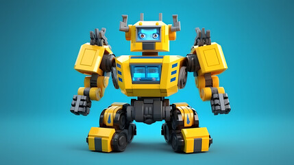 Fototapeta premium Hybrid Vehicle robot toy 3d