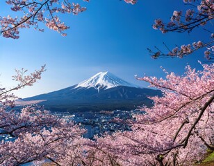 Mount Fuji and Cherry Blossoms